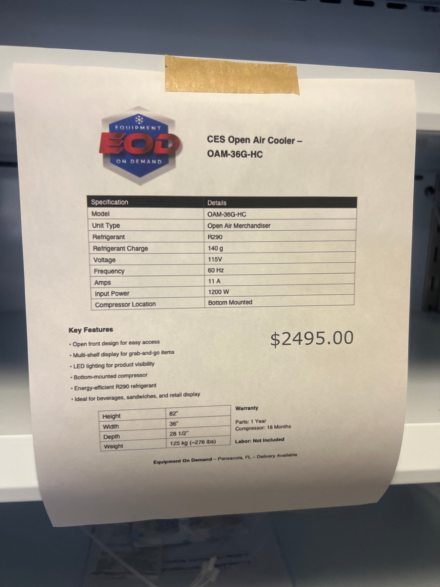 CES 36" Open Air Merchandiser