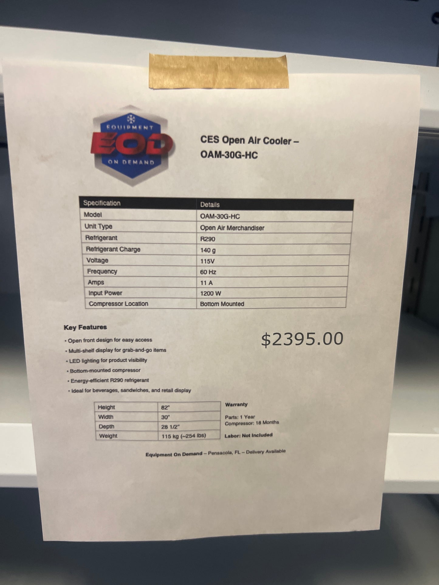 CES 30" Open Air Merchandiser