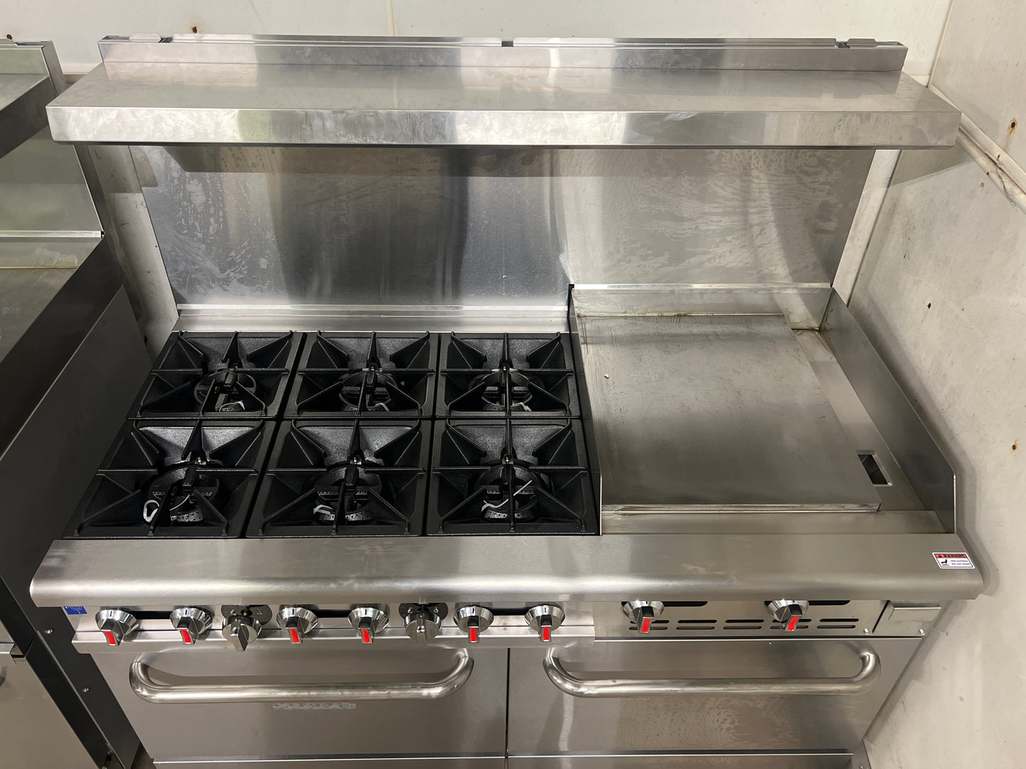 60" 6 Burner Stove with 24" Griddle & Ovens