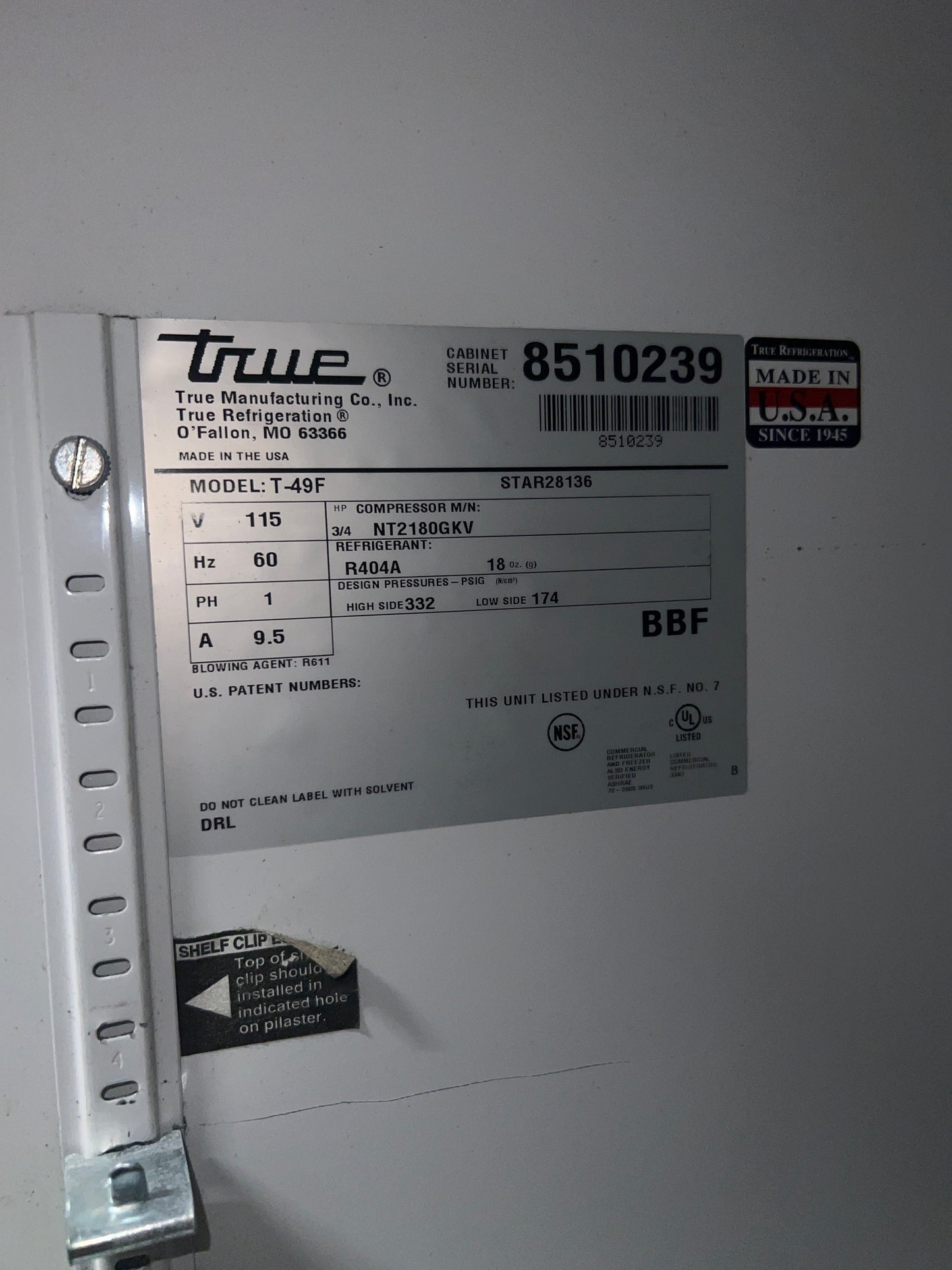 True Stainless Steel 2 Door Freezer T49F 8510239 - #10014