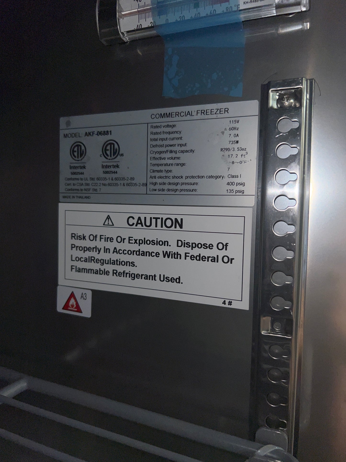 Single Door Stainless Steel Freezer - #10018