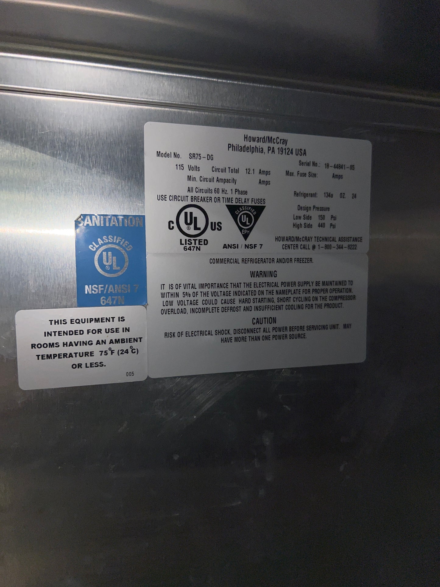 Howard McCray 3 Door Stainless Steel Cooler SR75 - #10012
