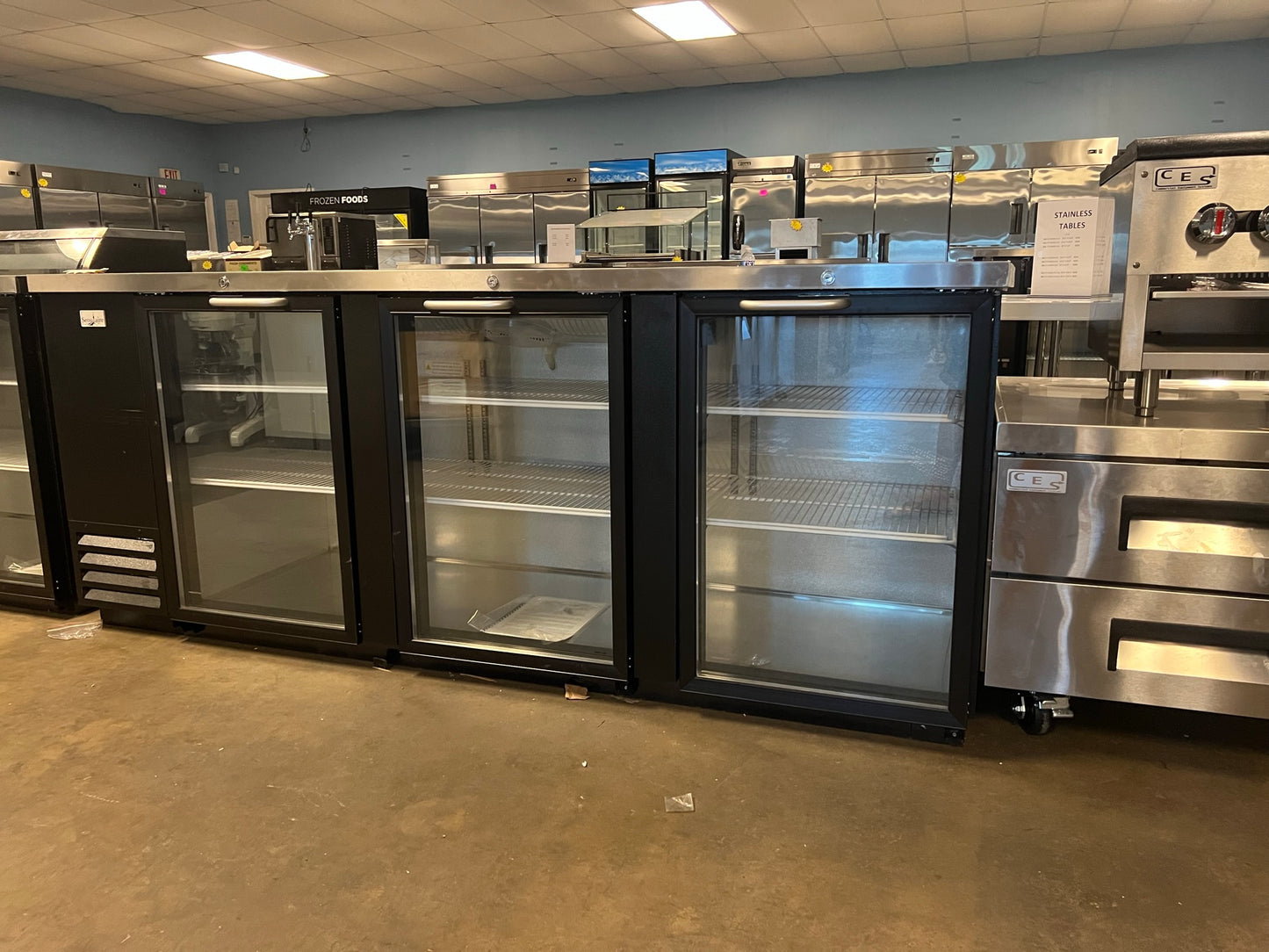 90" Glass Door Barback cooler