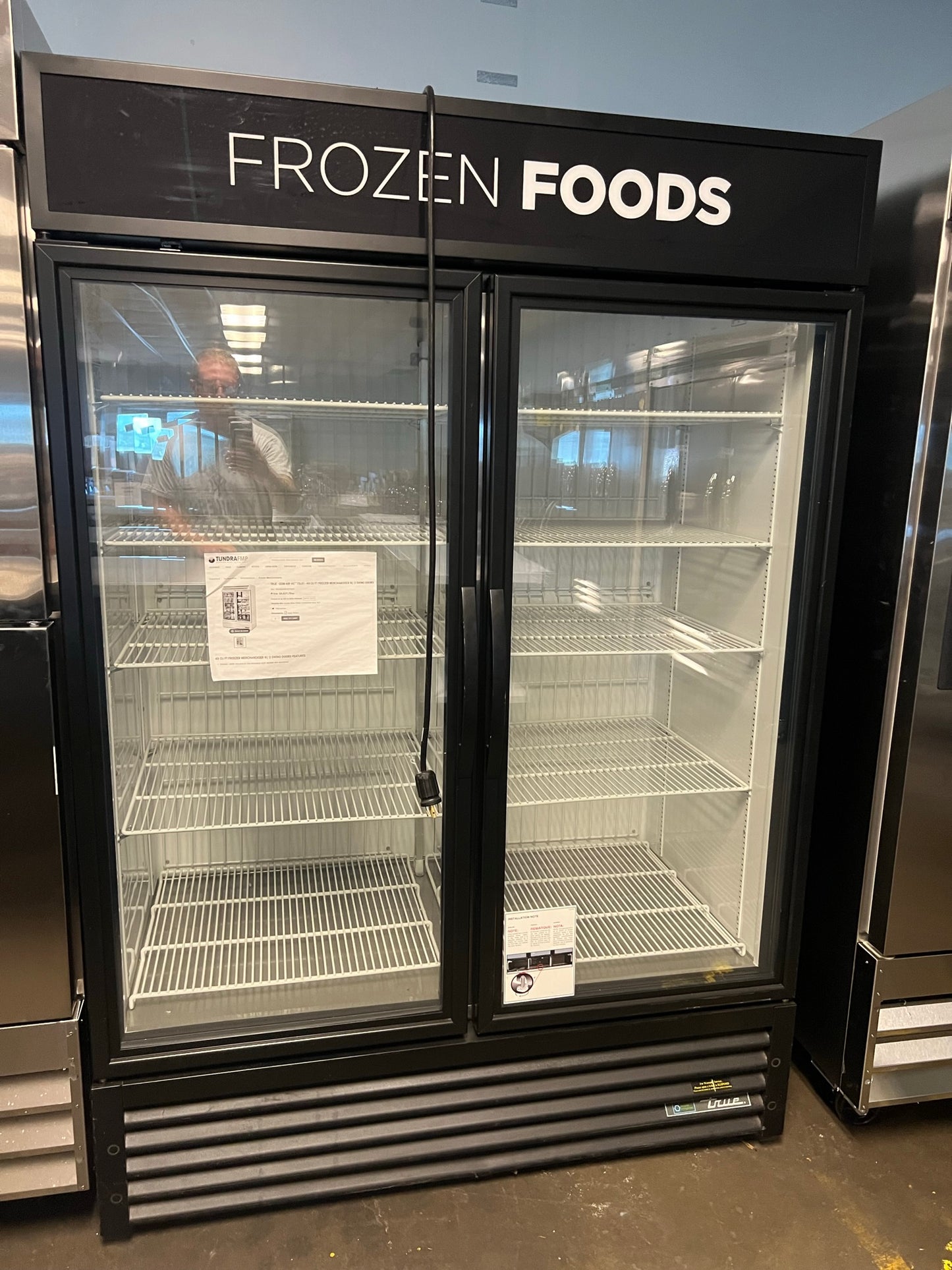 USED True Brand 2 Glass Door Freezer