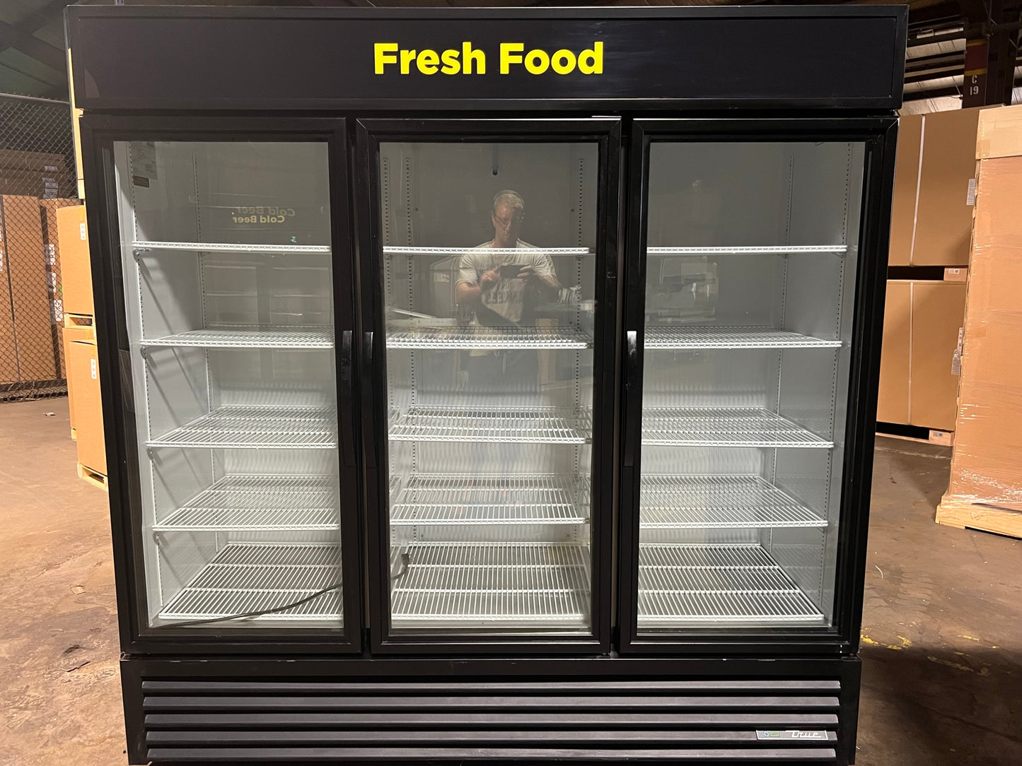 USED True Brand 3 Glass Door Cooler