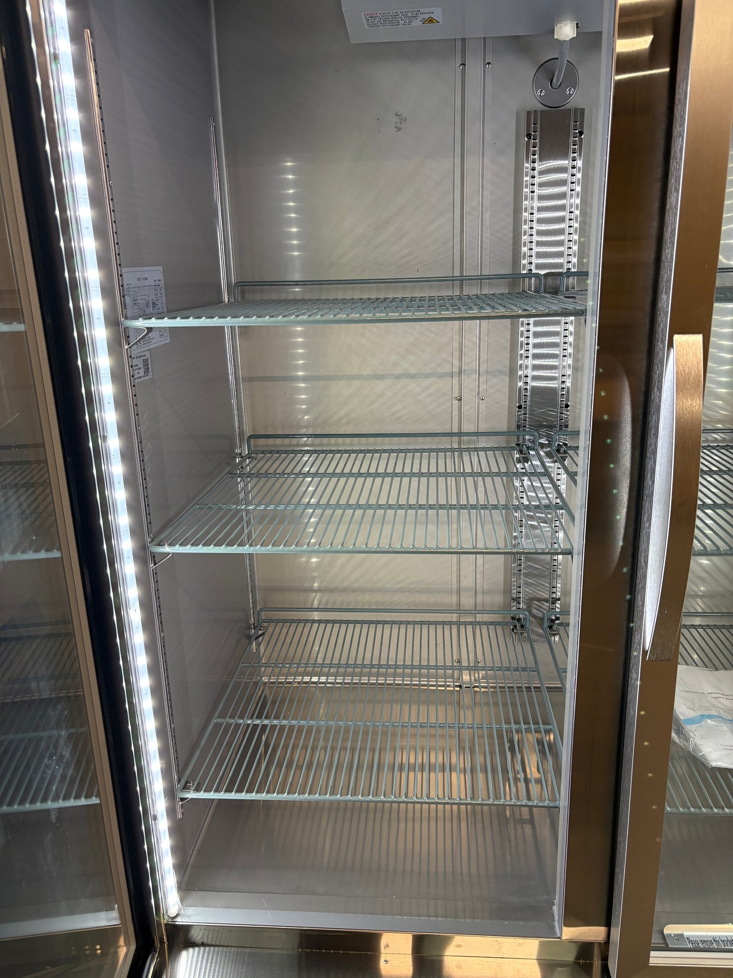 CES 2 Door Stainless Trim Glass Freezer
