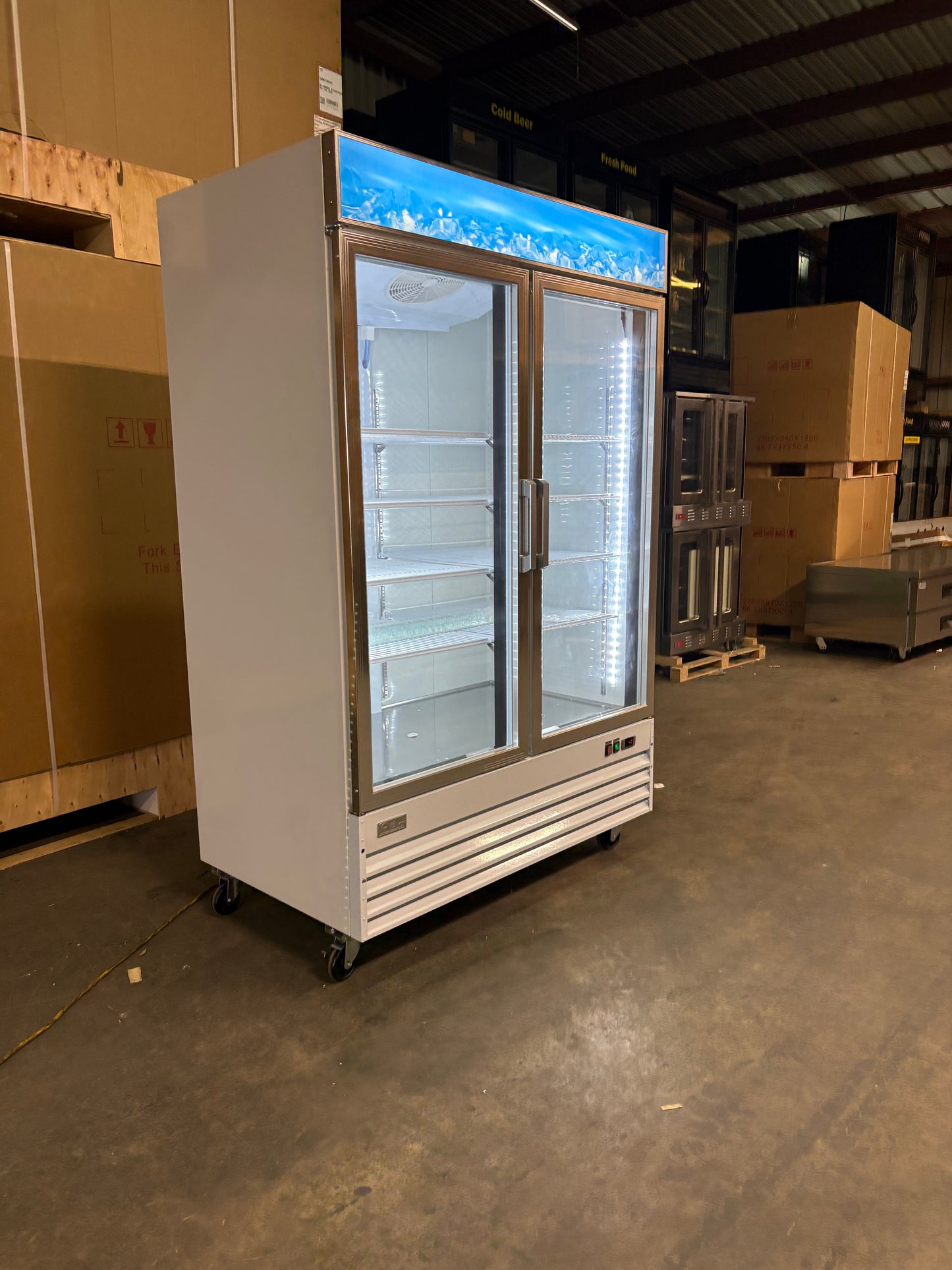 CES 2 Door Glass Merchandiser (White)